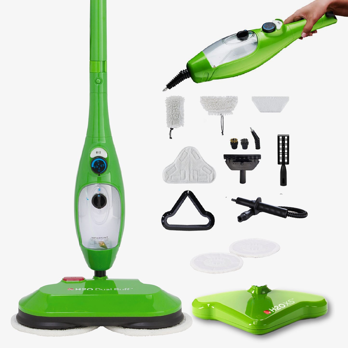 H2O X5® Dual Buff 8-in-1 Steam Cleaner